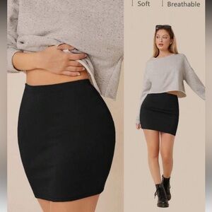 SHEIN Black Mini Skirt stretchy material